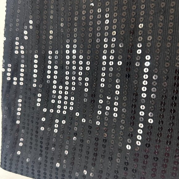 NEW YORK & COMPANY skirt sz 14 black‎ all over sequin pencil cocktail party NEW - Picture 2 of 5